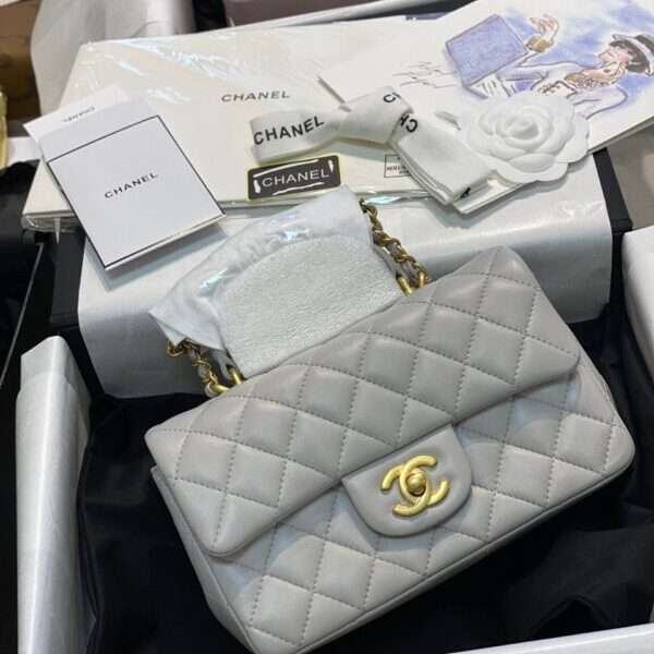 Chanel Handle Replica 1:1 High Quality Women's Bag Gray 20cm