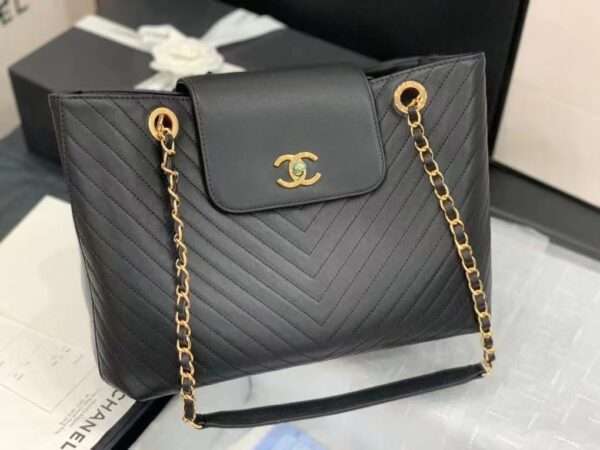 Chanel Shopping Bag Replica 1:1 Black 32x22x13cm