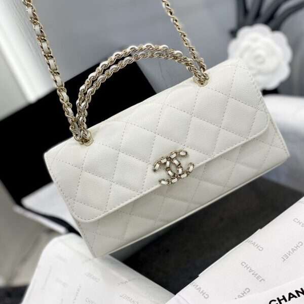 Chanel Woc Super Premium White Handbag 18cm